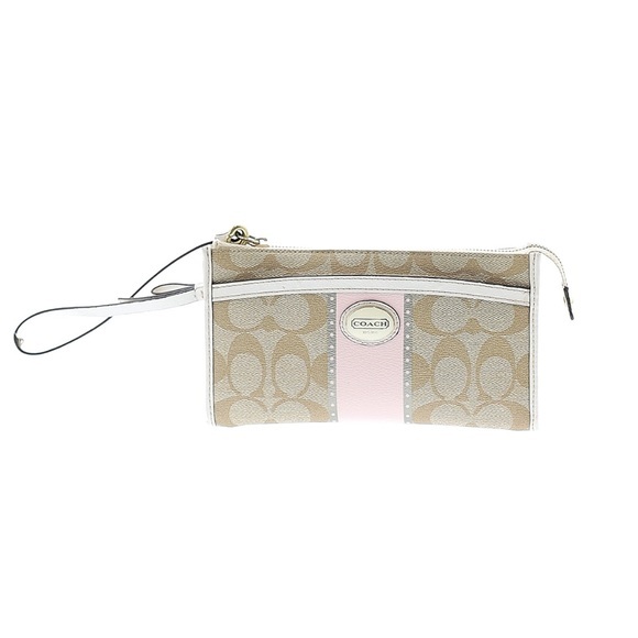 Coach Handbags - COACH CHELSEA HERITAGE STRIPE WRISTLET
